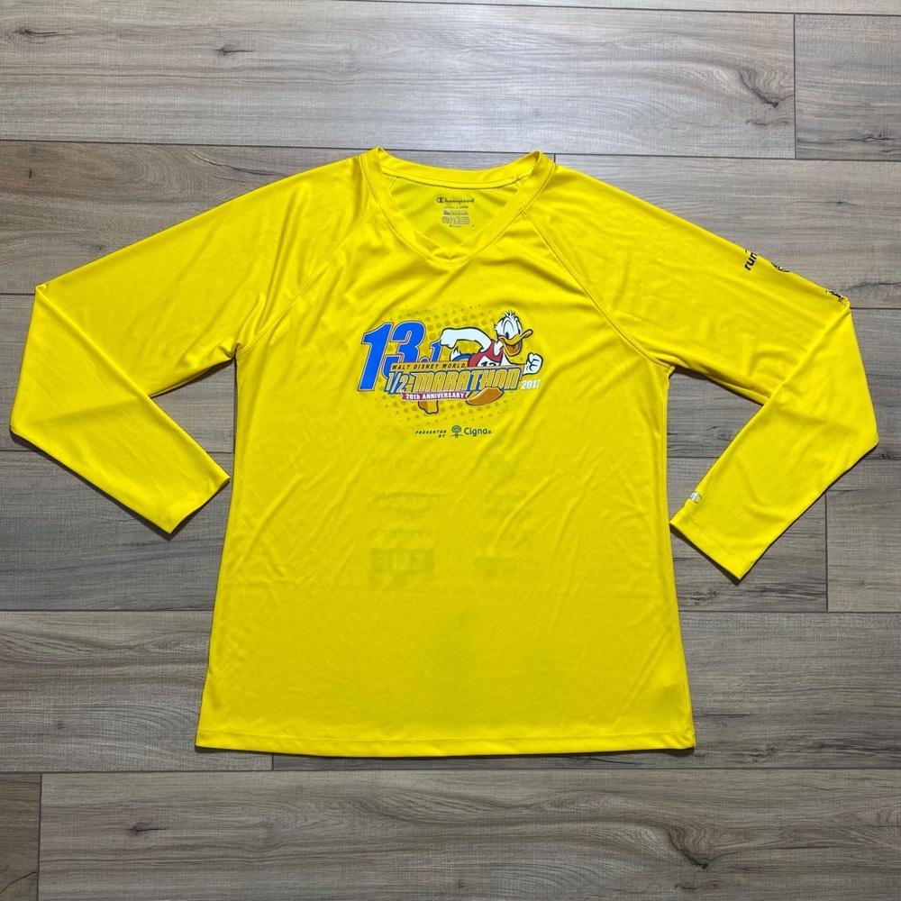 Champion Run Disney Unisex 2017 Disney World Half Marathon Donald Duck Shirt XL